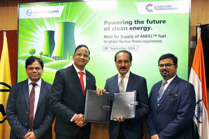 Larsen & Toubro partners with Clean Core Thorium Energy to globally promote clean energy through ANEEL fuel, enhancing nuclear safety and decarbonization.