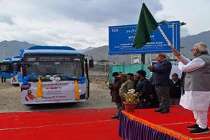 Union Minister flags off NTPC's Green Hydrogen buses in Leh, launching eco-friendly transport at the world's highest altitude.