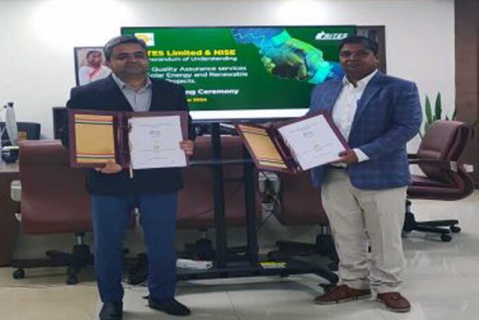 RITES signs MoU with NISE to provide QA services for solar and renewable projects, boosting green energy infrastructure.