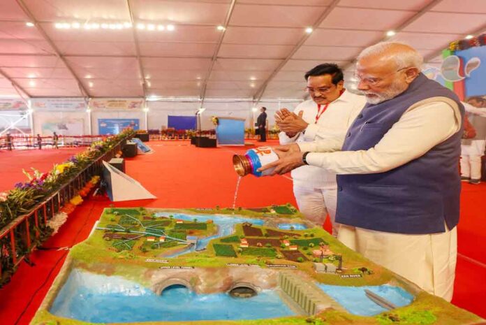PM Modi launches the Ken-Betwa River Project, Omkareshwar Solar Project, and Atal Gram buildings on Atal Vajpayee's birth centenary.