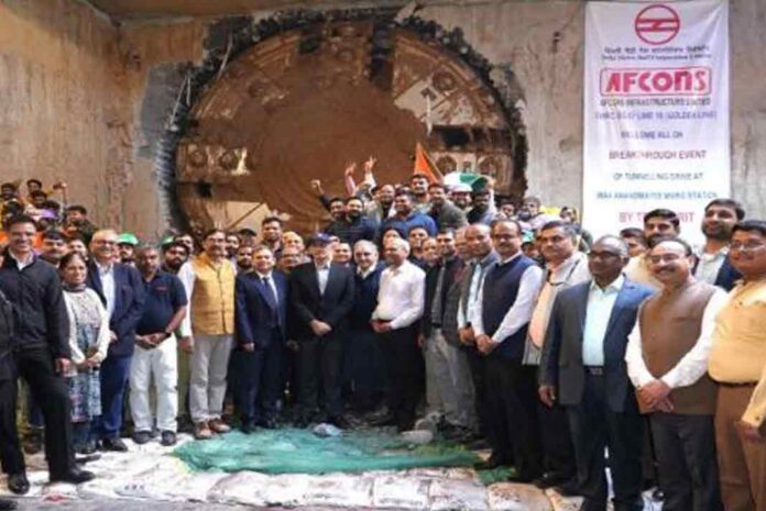 Afcons achieves the longest tunnelling drive in Delhi Metro Phase-4, with a breakthrough at Maa Anandmayee Marg on Aerocity-Tughlakabad corridor.
